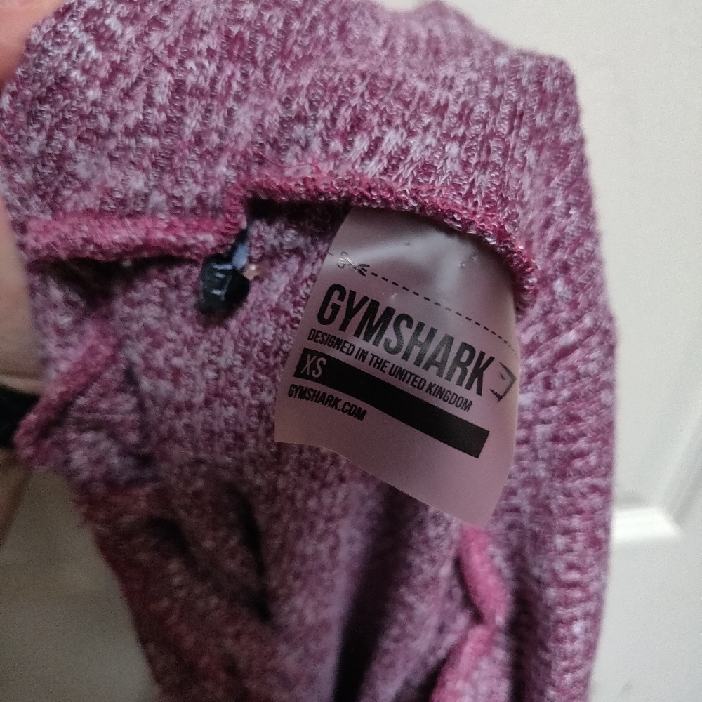 Gymshark Slounge Cropped Hoodie Deep Plum Marl Size XS - Picture 7 of 7